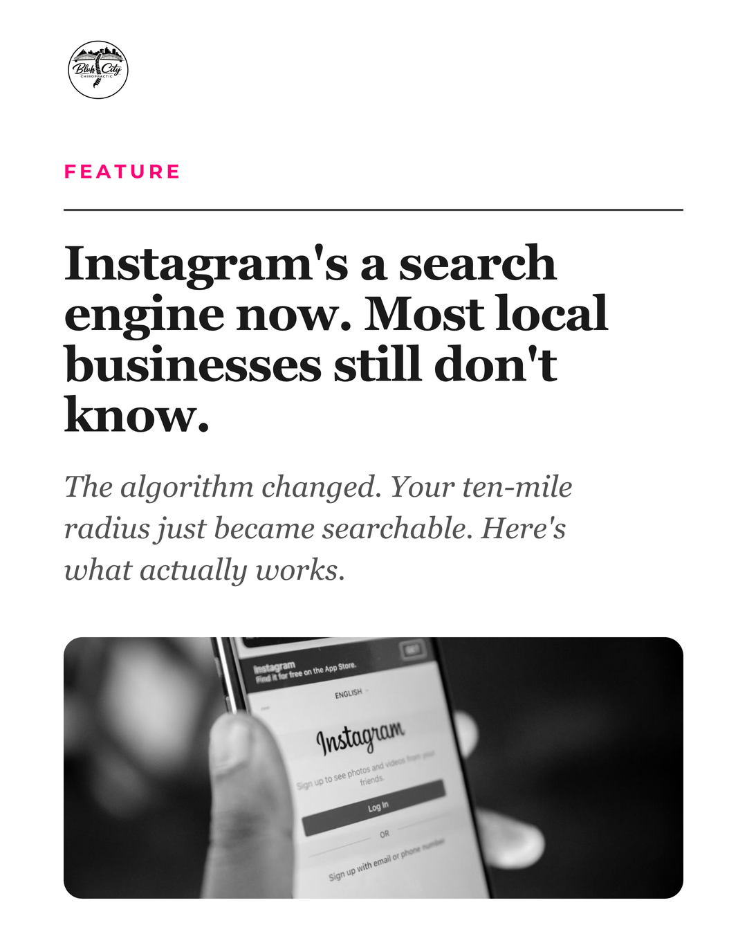Editorial template. Same story, serif headline